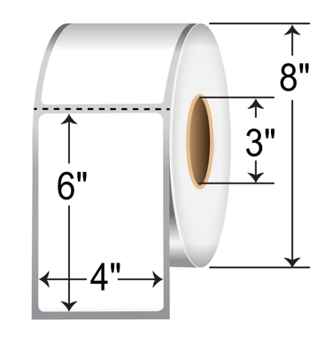 Zebra Gloss White Poly Label • RP-4-6-1050-3 - Trust the Experts!