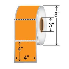 TH44-1PO - Zebra 4" x 4" Orange Thermal Transfer Labels