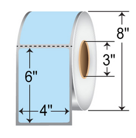 TH46-1PBL - Zebra 4" x 6" Blue Thermal Transfer Labels