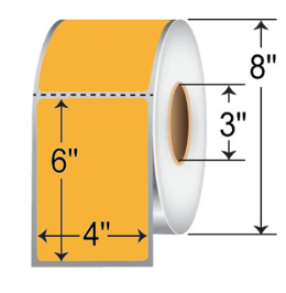 TH46-1PO - Zebra 4" x 6" Orange Thermal Transfer Labels