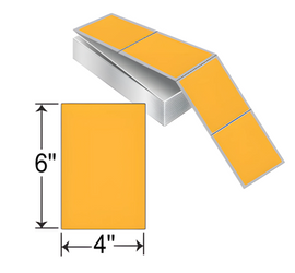 Zebra 4" x 6" Orange Thermal Transfer Labels (Fanfold) THF46-1PO