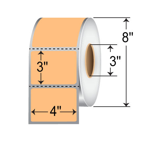 TH42-1PO - Zebra 4" x 2" Orange Thermal Transfer Labels