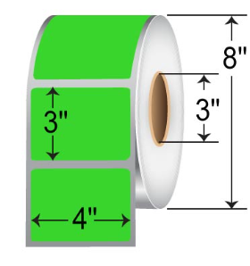 グリーンテトラページ TH43-1PFG • Zebra Fluor Green Label • It's What We Do!