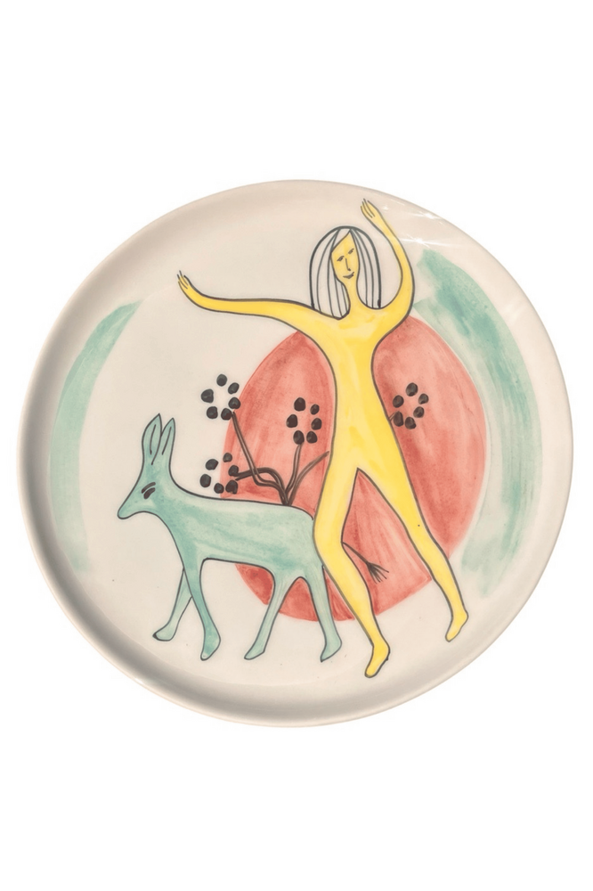 Grandes assiettes en céramique - La Femme et la Biche