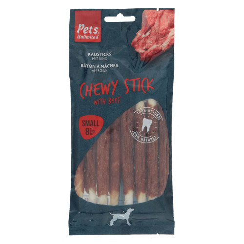 Pets Unlimited Chewy Sticks with Beef Small Dog Treats - 8 Pcs