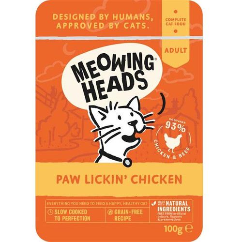 Meowing Heads Paw Lickin Chicken Grain-Free Wet Adult Cat Food