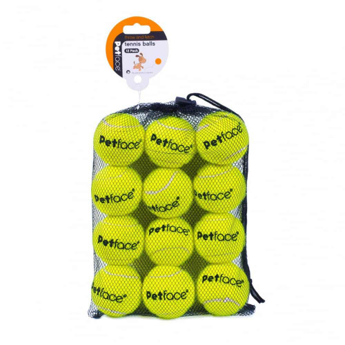 Petface Tennis Balls Dog Toy - 12 Pack
