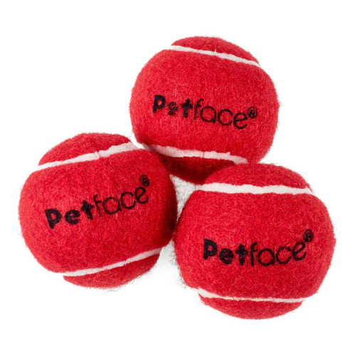 Little Petface Mini Tennis Ball Dog Toy - 3 Pcs