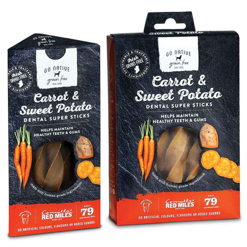 Red Mills Go Native Carrot & Sweet Potato Dental Super Sticks Dog Treats