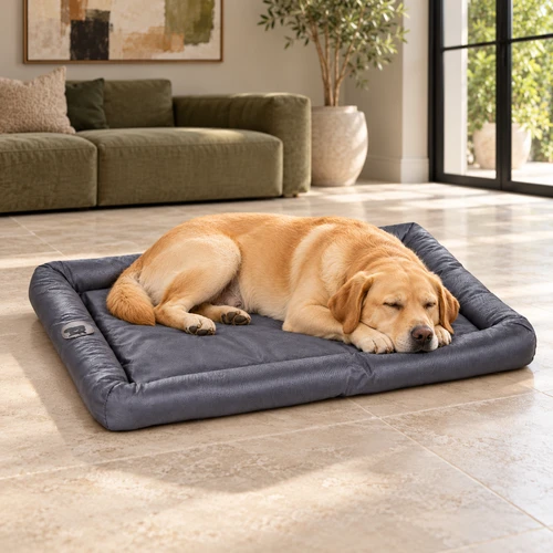 Petface Waterproof Memory Foam Bolster Dog Mat - Gray