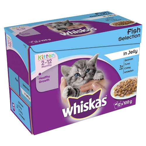 Whiskas Fish Selection in Jelly Kitten Wet Cat Food Pouch