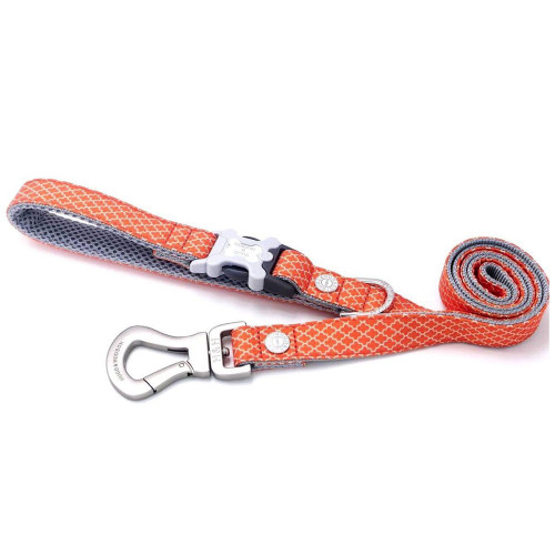 Hugo & Hudson Geometric Dog Lead - Orange