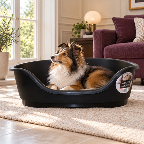 Moderna Plastic Dog Bed - Black