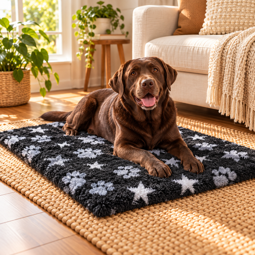 Non Slip Paws And Stars Vet Bed-Black Grey