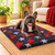 Non Slip Hearts And Stars Vet Bed-Black Grey&Red