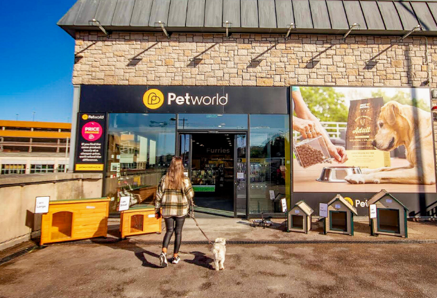 Customer entering petworld pet store