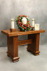 Cherry Altar shown with Rose Urn Riser and Altar Candles