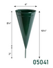 Metal Cone Cemetery Vase, Green, 05041 Cone - Metal (36) 4.7" 8.8" 2.2" Green