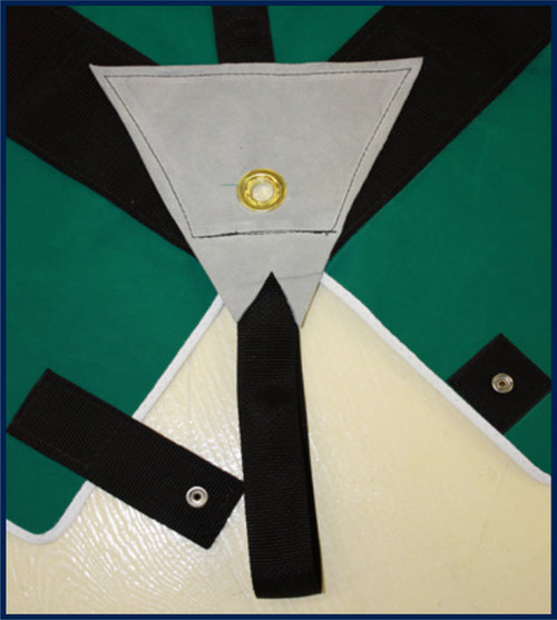 Leather reinforcements in each corner and the top. Leather reinforcements in each corner and the top.