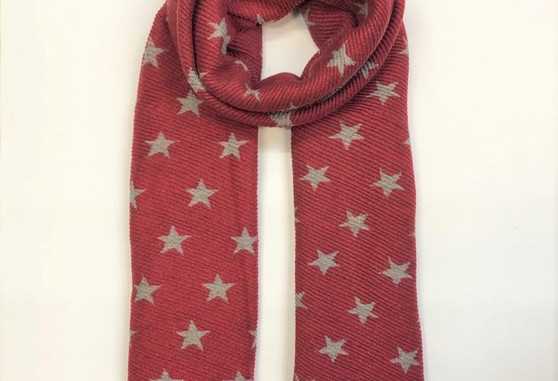 Reversible Star Scarf - Red