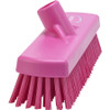 12" Floor Scrub Stiff Bristle in Pink (Side View)