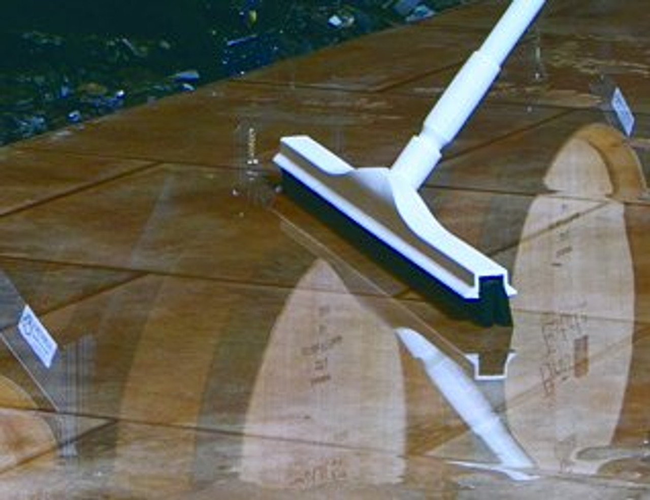 941146-3 Vikan 28 inch Double Blade Foam Floor Squeegee Head with 51 inch  Fiberglass Handle, White