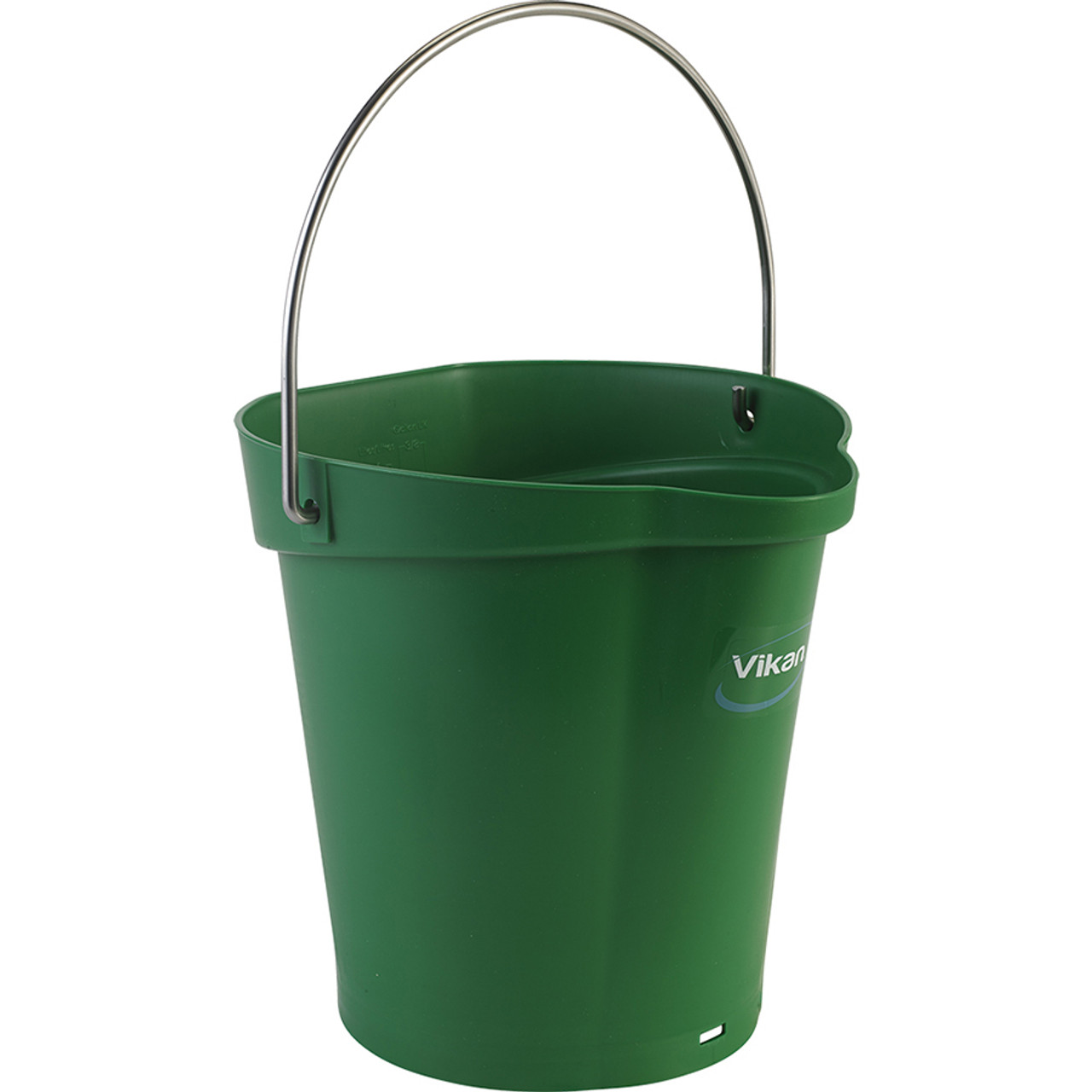 green plastic bucket