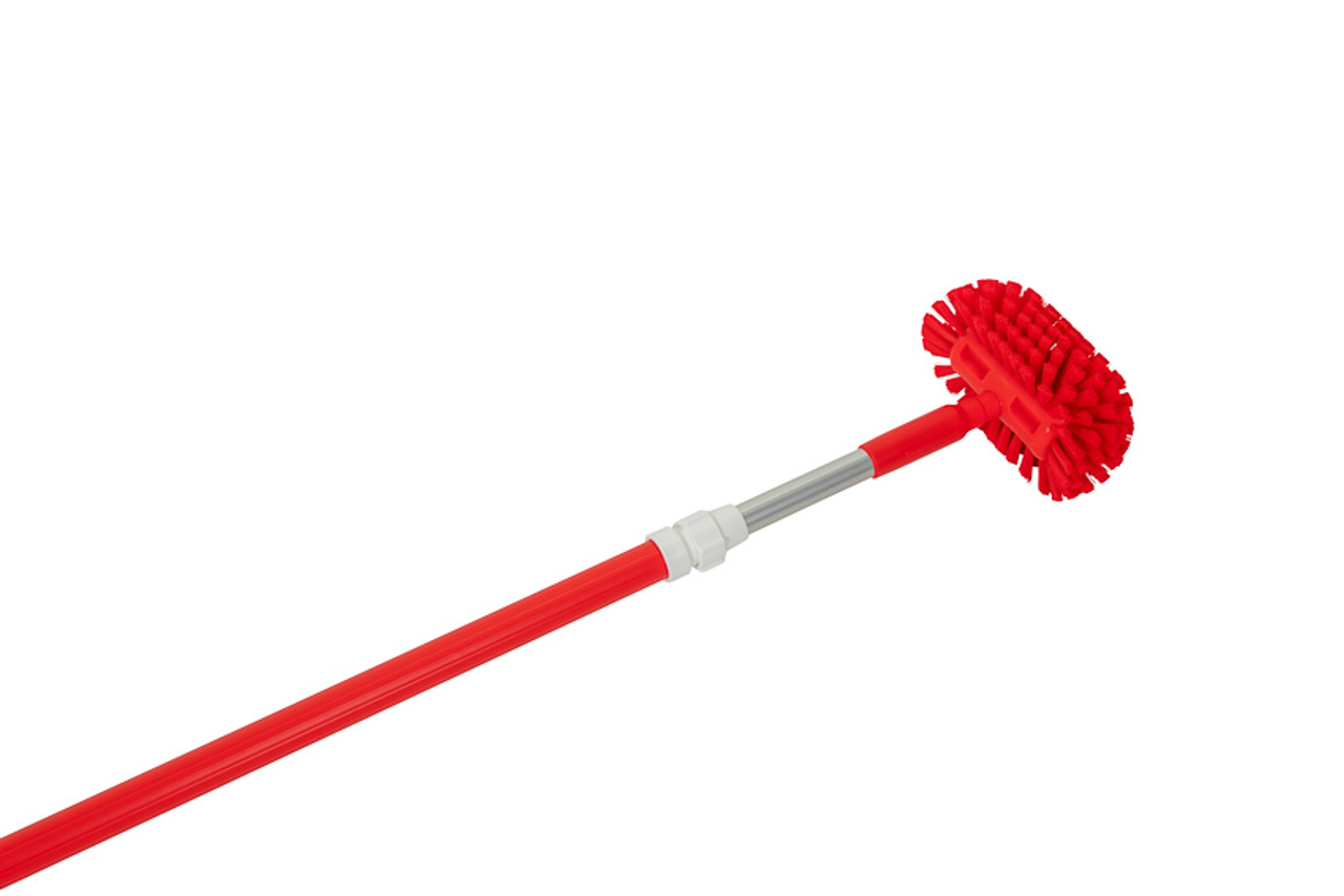Vikan Ultra-Slim Cleaning Brush with Long Handle, 23.62 Medium, Red, One  size, Multi