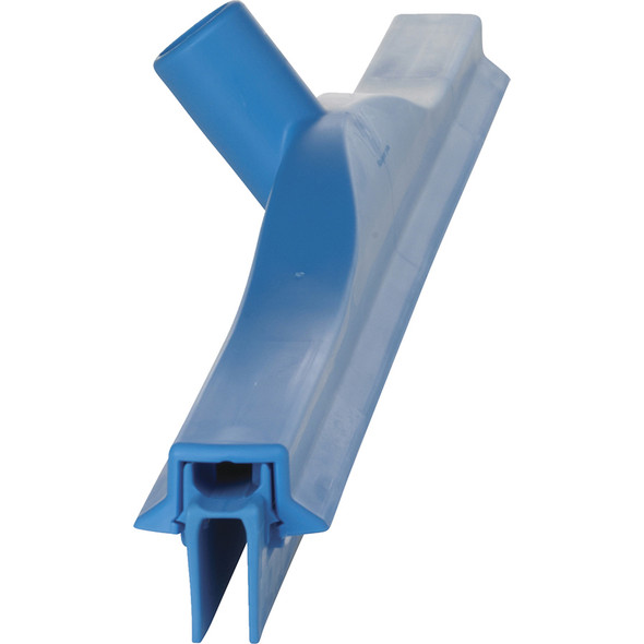 24" Double Blade Ultra Hygiene Squeegee in Blue (Side View)