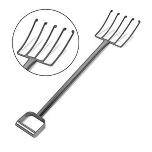 SANI-LAV 2076 Stainless Steel Cheese Fork with Curled Tines (close-up)