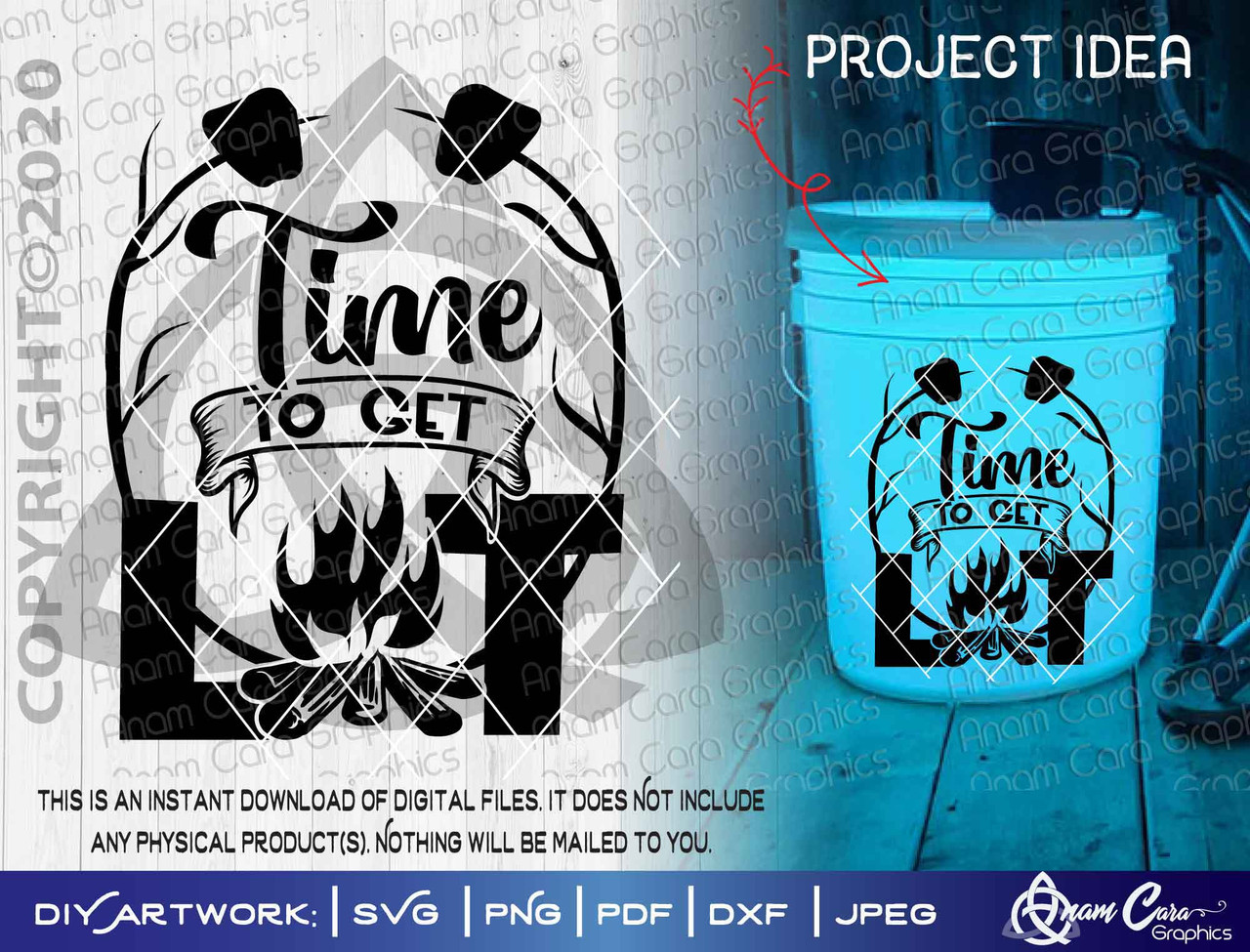 Time To Get Lit Campfire Svg Cut Or Print Art Anamcaragraphics