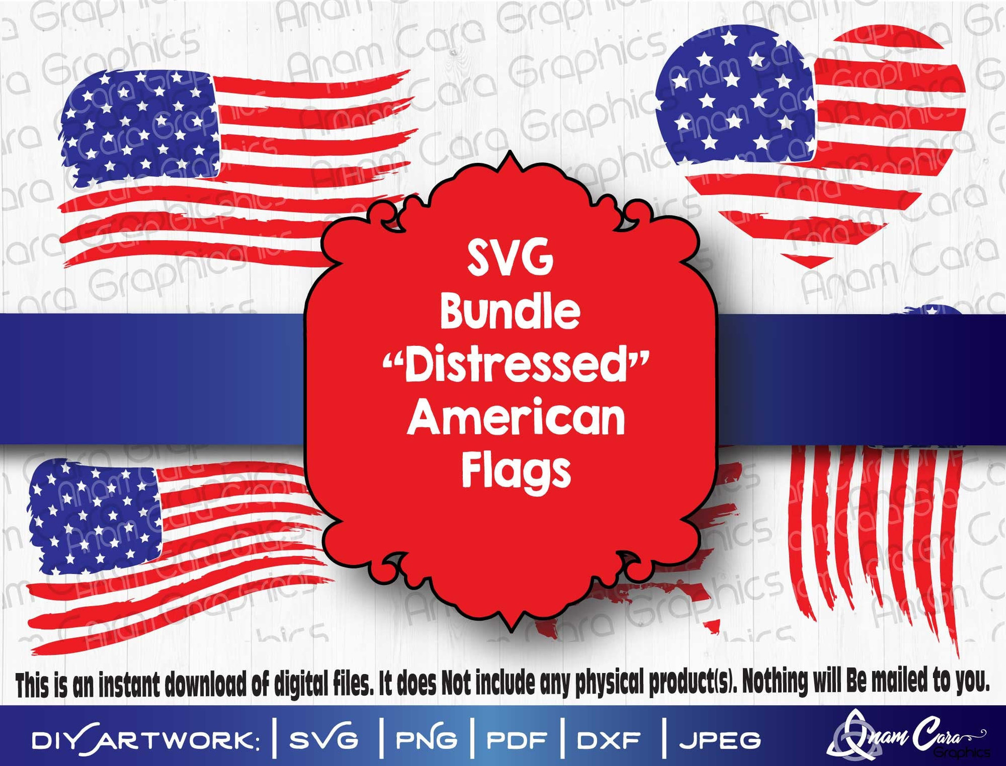 Bundle of Easier Weed "Distressed" American Flags