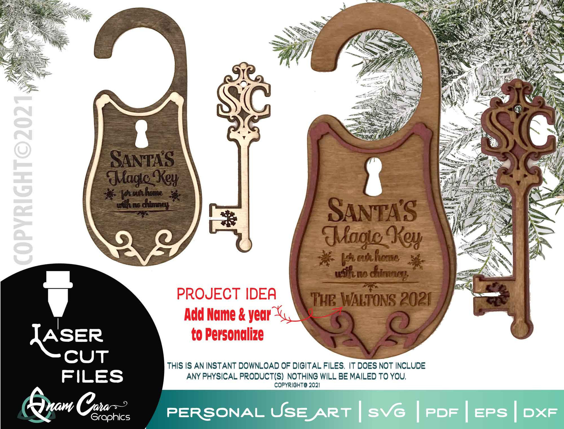 Santa's Magic Key SVG, PNG, PDF, Christmas SVG, Santa SVG