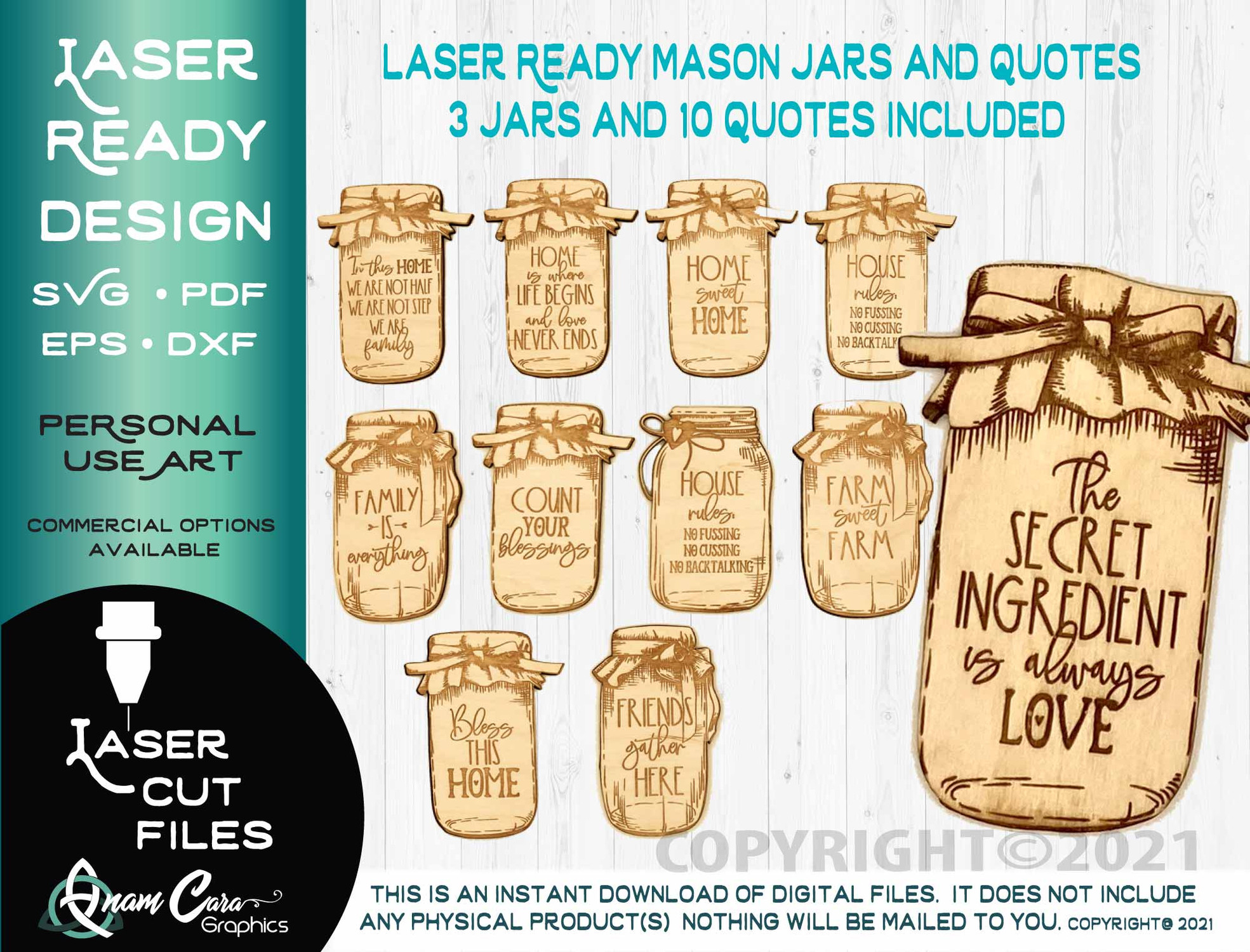 Mason Jar Kitchen Magnets and Home Quotes