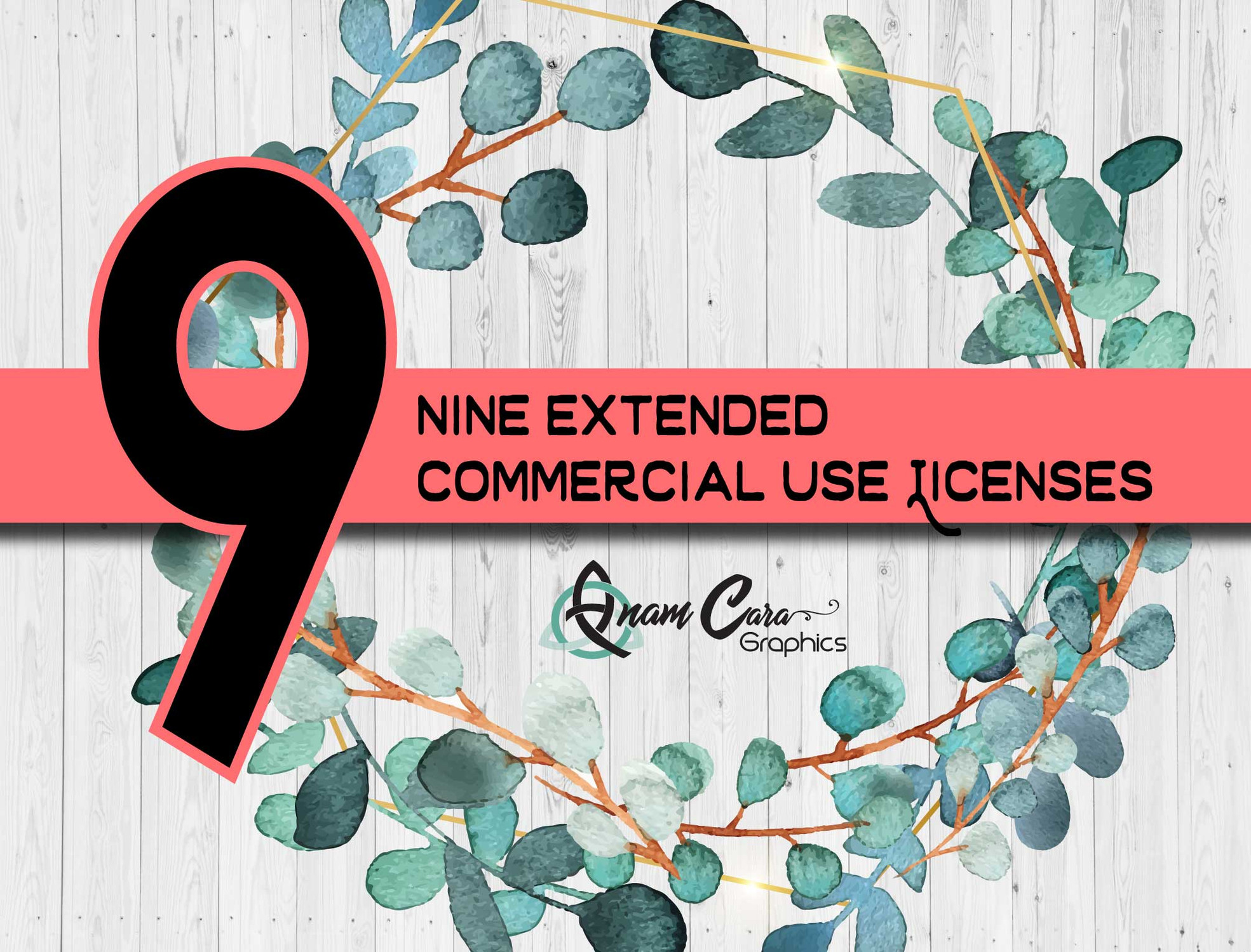 Nine (9) Extended Non-Exclusive Commercial Use License for Nine  designs