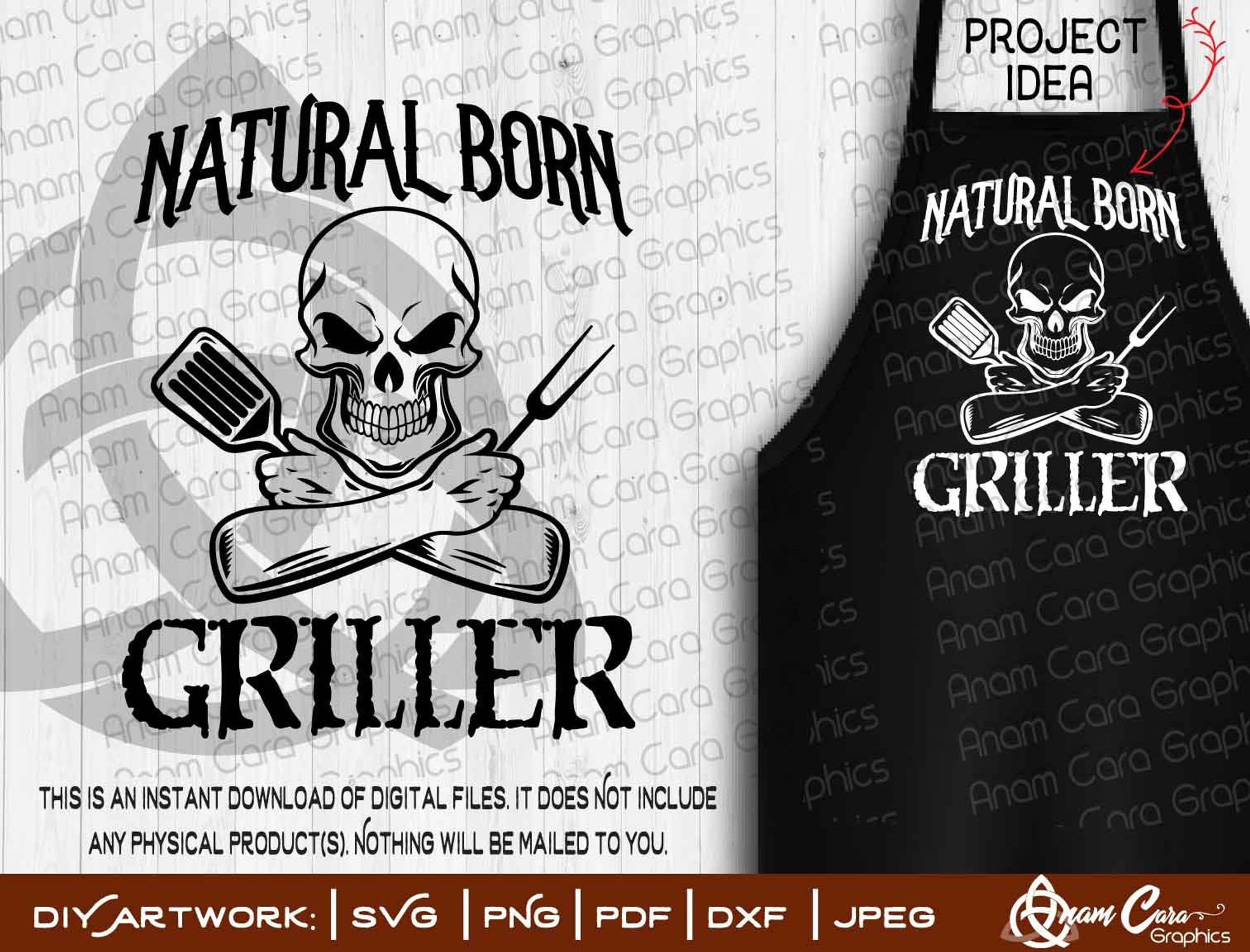 Natural Born Griller Skull