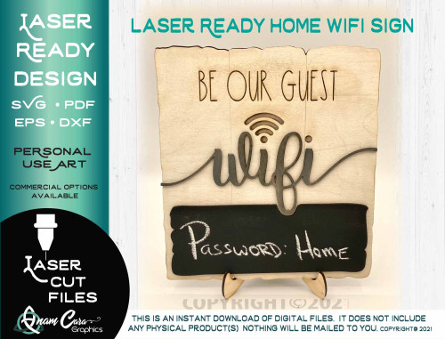 Be Our Guest Home Wifi Laser Ready Engrave Cut File