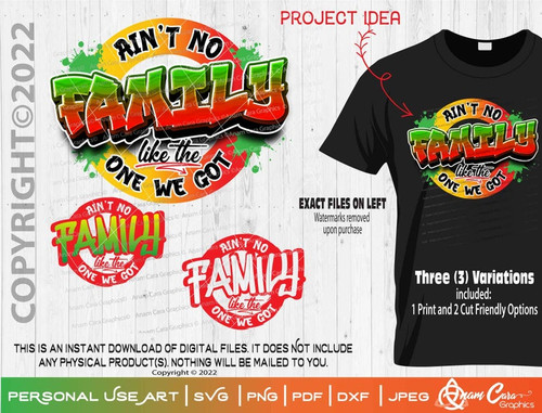 Ain't No Family Like the One We Got Circle - 3 Designs included