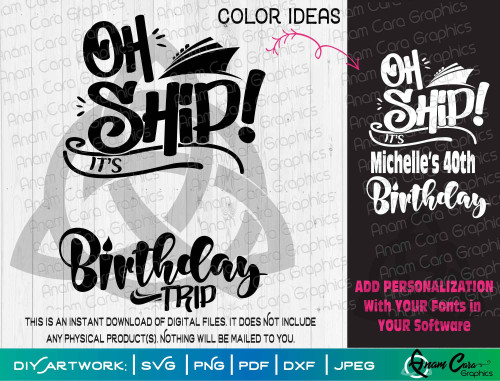 Oh Ship It's a Birthday Trip Open  Split Template