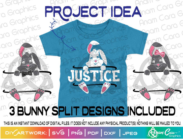Bundle of 3 Cute Bunny Split Designs