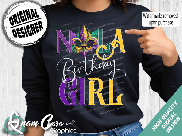 NOLA Birthday Girl Digital Design