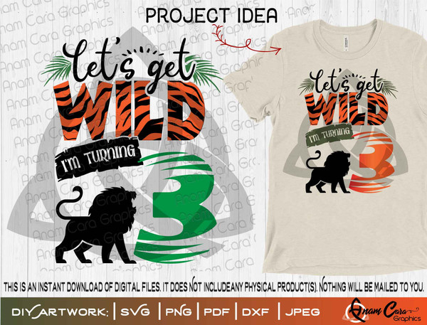 Let's Get Wild I'm Turning 3 Lion