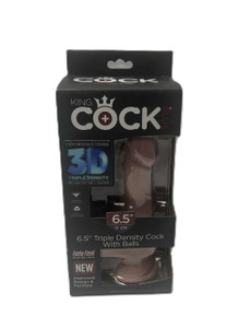 KING COCK 3D FANTA FLESH 6.5in WITH BALLS AND SUCTION CUP HARNESS CAPABLE BY PIPEDREAM