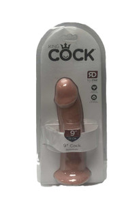KING COCK 9in x 2.1 DIA WITH SUCTION CUP. HARNESS CAPABLE BY PIPEDREAM