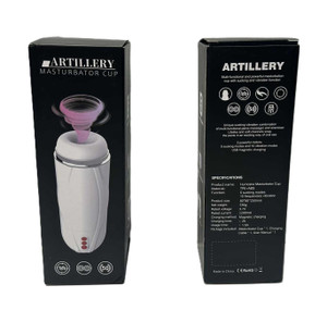 THIS ARTILLARY MASTURBATION STROKER HAS MULTI FUNCTION REAL FEEL SOFT SKYN WITH 5 SUCKING MODES, 10 VIBRATION MODES, AND ITS RECHARGEABLE! INCLUDES THE USB MAGNET CHARGER! COMES IN BLACK, LIMITED QUANTITY AVAILABLE.