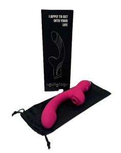 DUAL MOTOR SUCKING VIBRATING MULTI FUNCTION SOFT SILICONE VIBE RECHARGABLE WITH STORAGE BAG 9in TALL. CAN USE ONE MODE OR TWO! LIMITED SUPPLY, SOLD AS A NOVELTY ONLY.