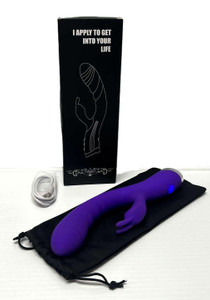 DUAL MOTOR VIBRATING SOFT SILICONE BUNNY VIBE MULTI FUNCTION RECHARGABLE WITH STORAGE BAG 9in TALL. CAN USE ONE MODE OR TWO! LIMITED SUPPLY, SOLD AS A NOVELTY ONLY.