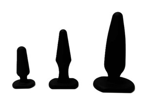 ANAL TRAINING SLIMLINE SILICONE 3PC STRAIGHT PLUG KIT
