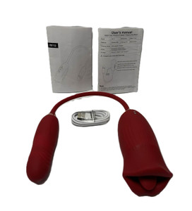 THIS TOY HAS SO MANY FUNCTIONS (10 VIBRATING, 10 TONGUE)!!! THE ROSE IS A TONGUE AND LIPS WITH AN ATTACHED BULLET THAT HAS THRUSTING/VIBRATING MODES. LIMITED SUPPLY, SOLD AS A NOVELTY ONLY.
