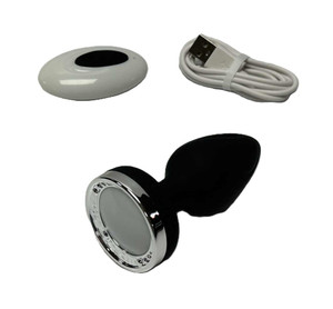 SILICONE ANAL PLUG VIBRATING MULTI COLORED LIGHTS WITH REMOTE CONTROL. RECHARGABLE